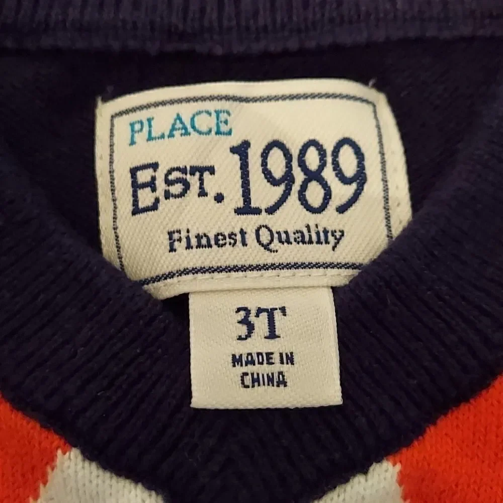 Children's Place Blue Argyle Sweater Sz 3T